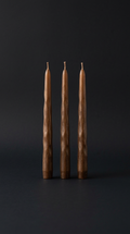 Bronzed ember taper candles set of three