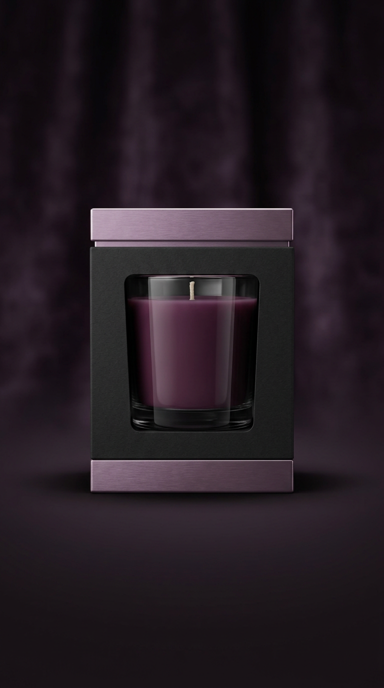 Dusky amethyst scent jar candle black metallic