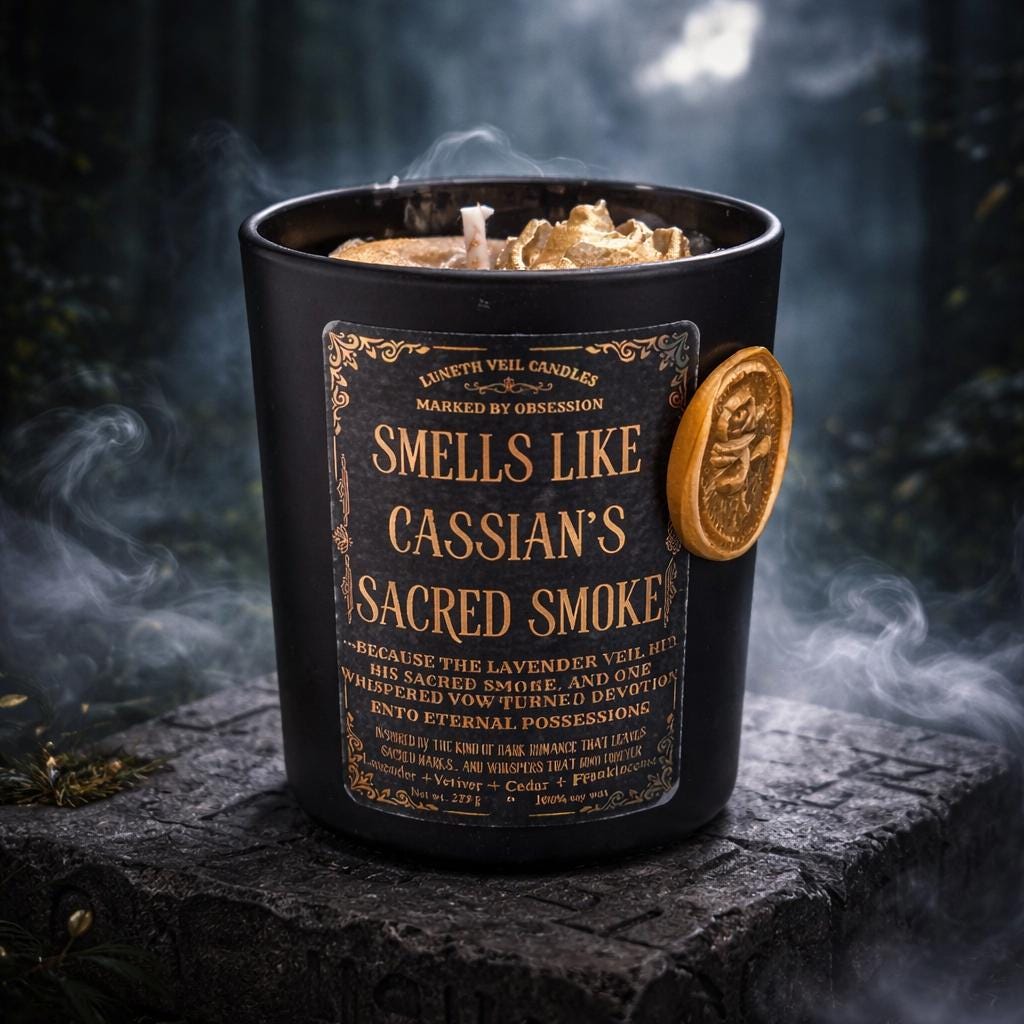 Cassian Sacred Smoke Candle | ACOTAR Dark Romance | Lavender Vetiver Soy Candle | BookTok Gift