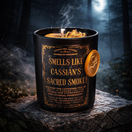 Cassian Sacred Smoke Candle | ACOTAR Dark Romance | Lavender Vetiver Soy Candle | BookTok Gift