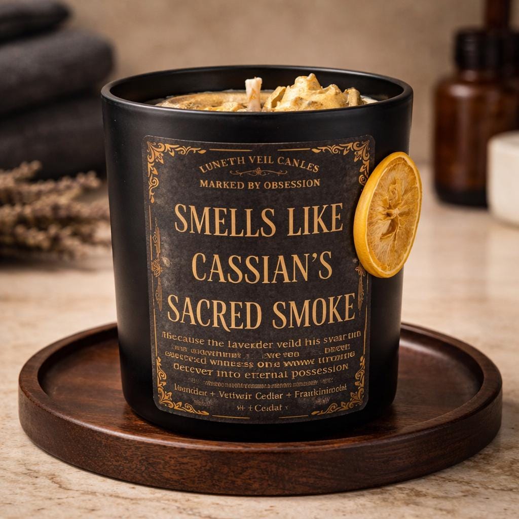 Cassian Sacred Smoke Candle | ACOTAR Dark Romance | Lavender Vetiver Soy Candle | BookTok Gift