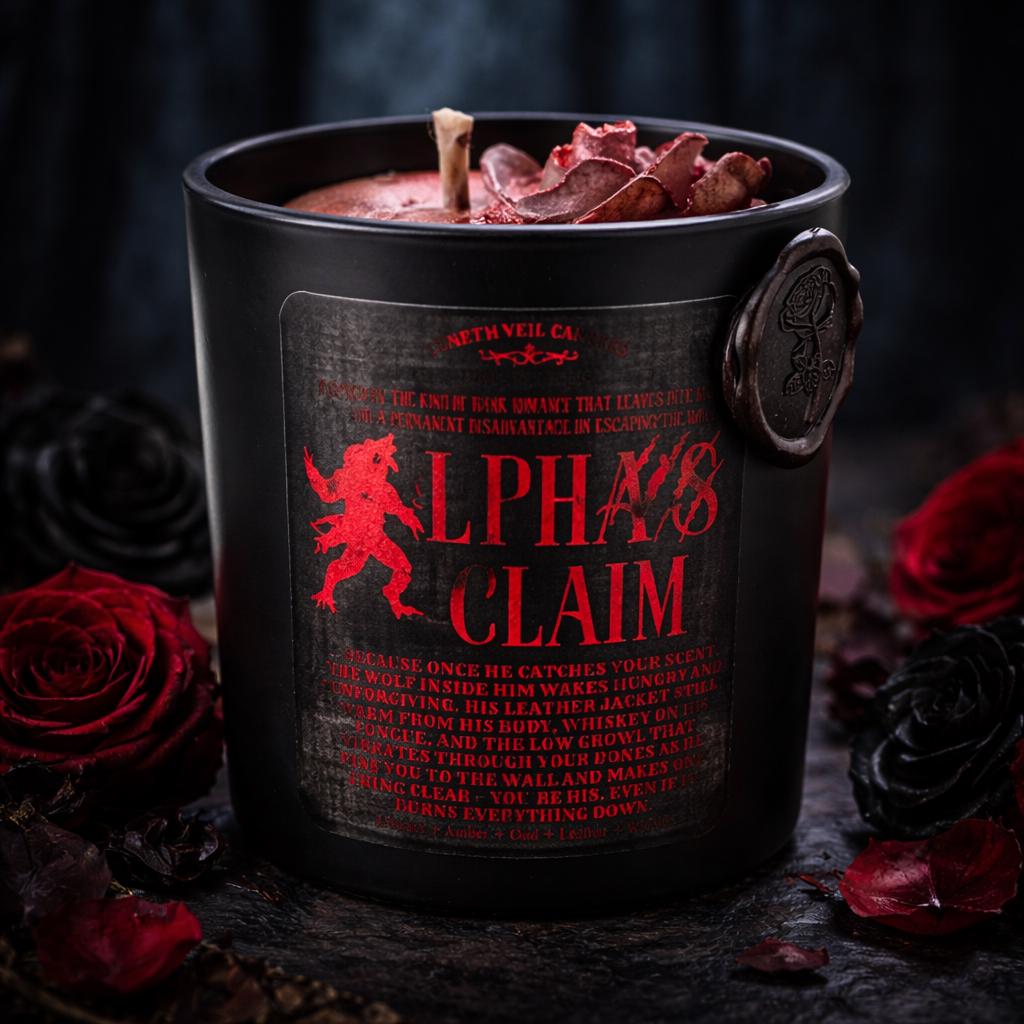 Alpha’s Claim Derek Hale Candle | Teen Wolf Dark Romance | Library Leather Whiskey Soy Candle | BookTok Gift
