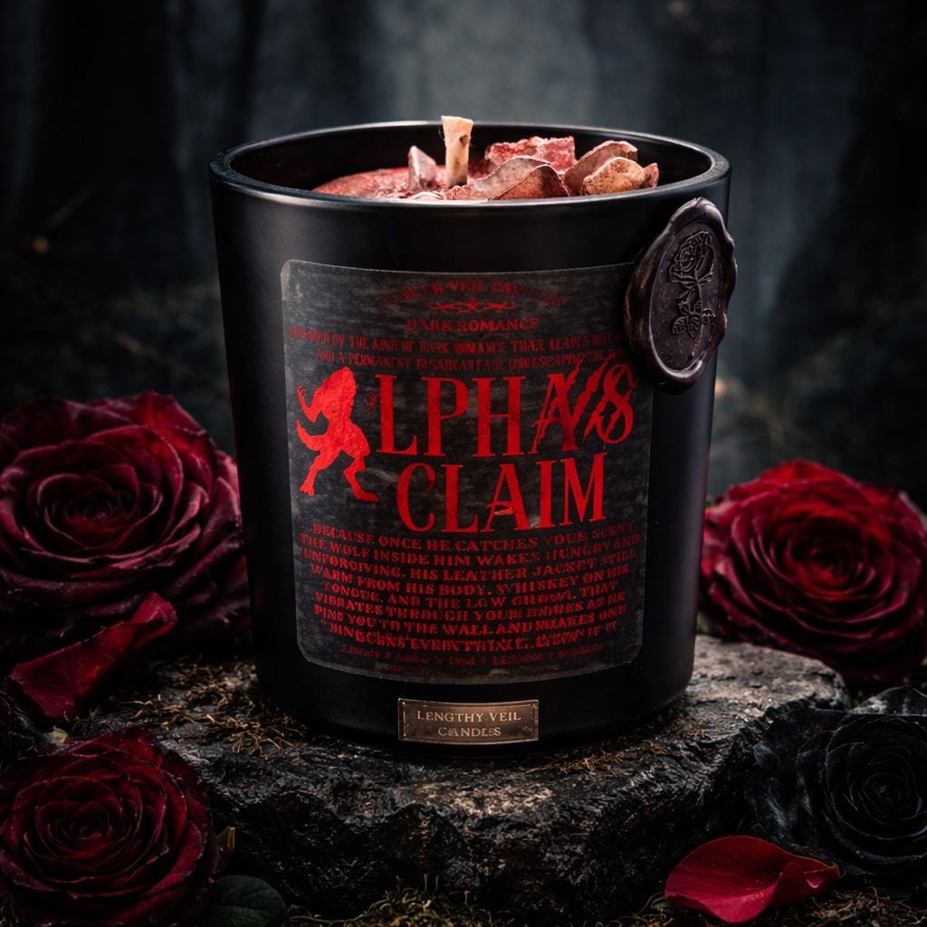 Alpha’s Claim Derek Hale Candle | Teen Wolf Dark Romance | Library Leather Whiskey Soy Candle | BookTok Gift
