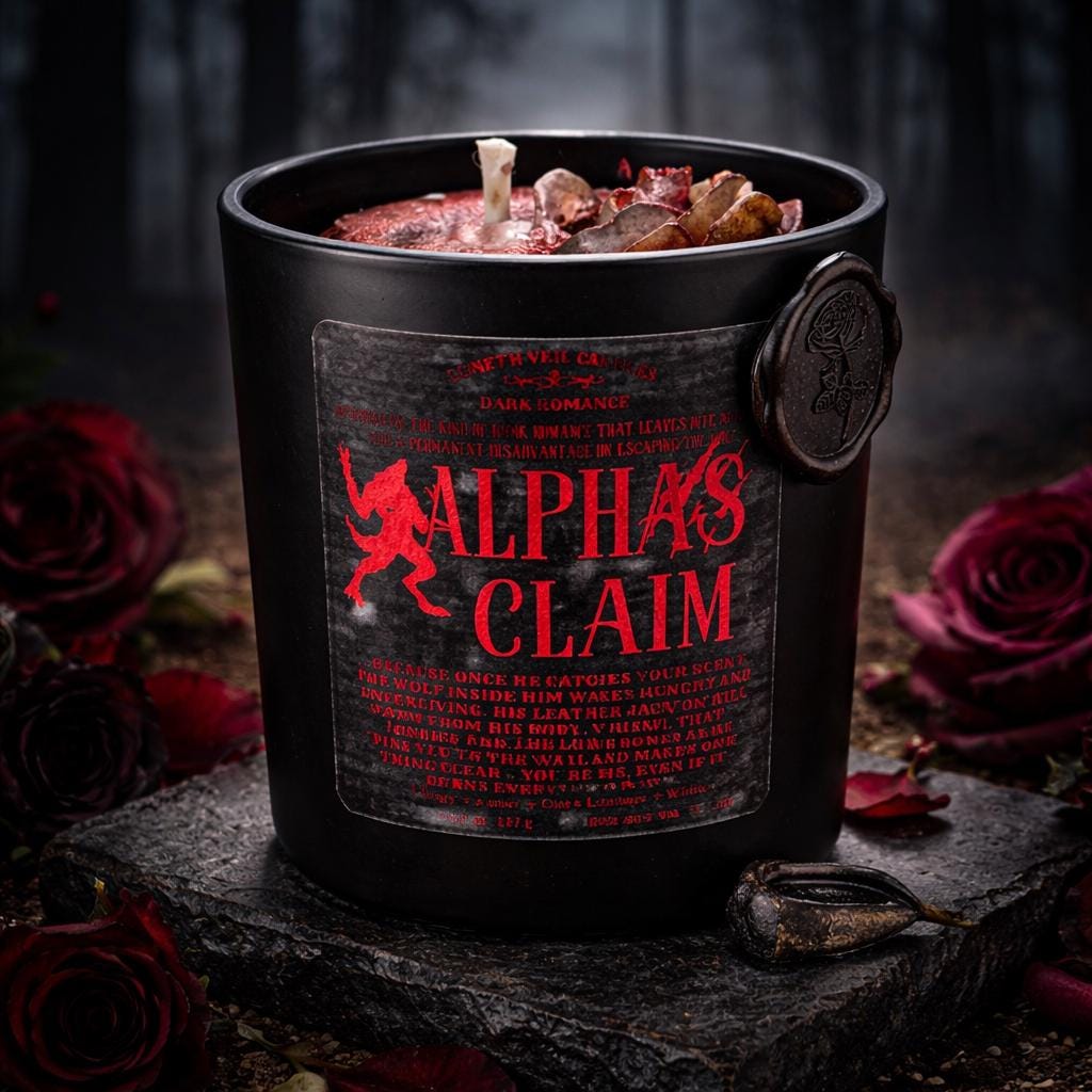 Alpha’s Claim Derek Hale Candle | Teen Wolf Dark Romance | Library Leather Whiskey Soy Candle | BookTok Gift